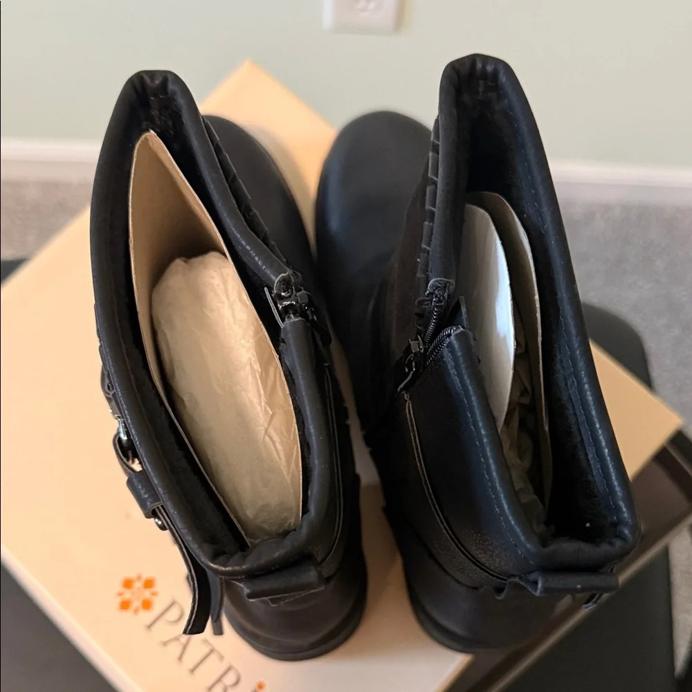 Spring Step Black Combat Boots - Picture 6 of 8